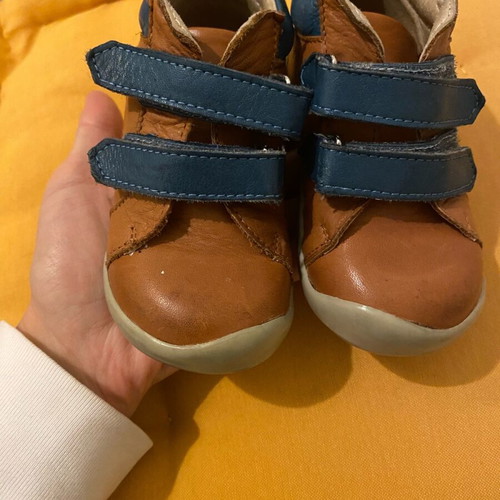Kickers leather boots like new, size 22, blue and brown