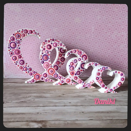 Handmade gypsum hearts set of 4 for home decoration