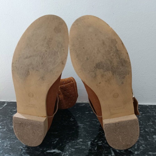 Camel suede handmade boots like new, size 38