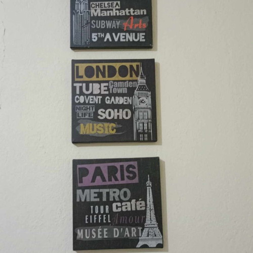 Ikea frames like new, set of 3 London, New York, Paris