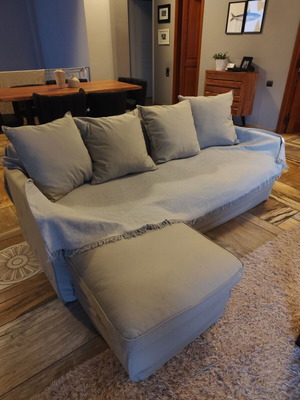 Καναπές κρεβάτι γωνιακός IKEA HARNOSAND σαν καινούργιος σε απαλό γκρι