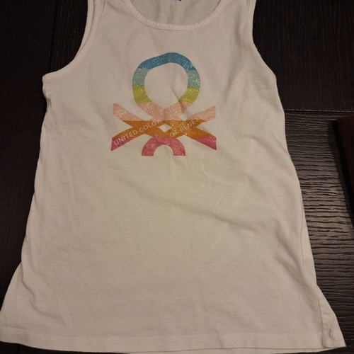 Benetton sleeveless blouse for girls, like new, size 140 cm, white