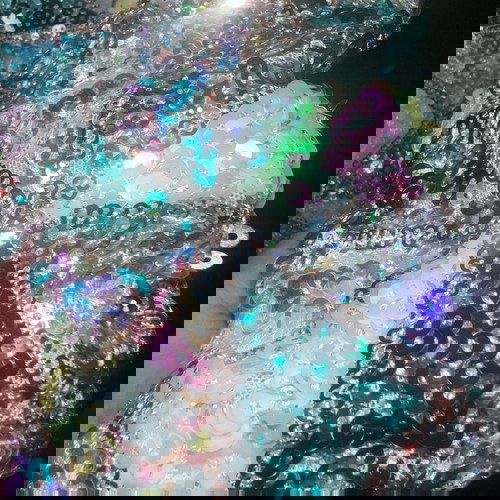 Βραδινό φόρεμα μεταχειρισμένο με πούλιες, μέγεθος medium, πολύχρωμο