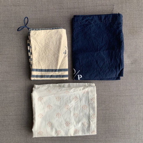 Fabric pouches used, set of 3, size up to A4 POPA