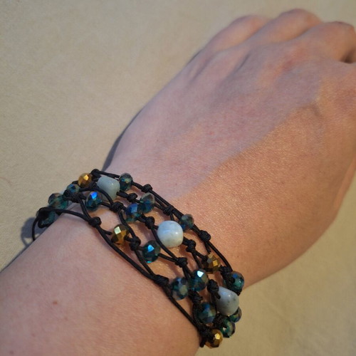 Boho bracelet handmade with beads and stones like new