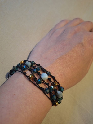 Boho bracelet handmade with beads and stones like new