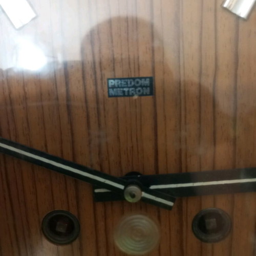 Wooden wall clock used, dimensions 45x25 cm