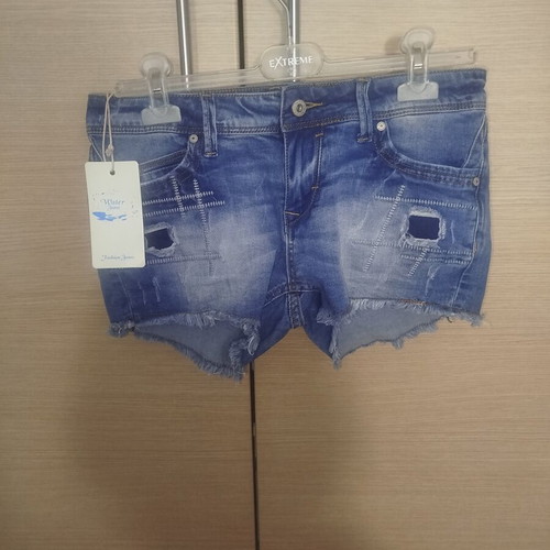 Water Jeans short blue denim shorts with rips, XL