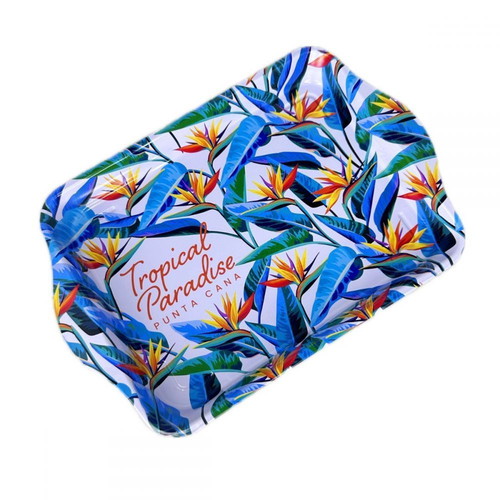Tropical Design metal rolling tray 21x14 cm new