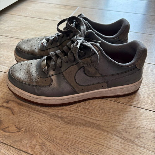 Nike AF1 athletic shoes gray silver used, size 40