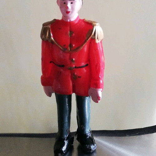 Vintage plastic soldier used with wear