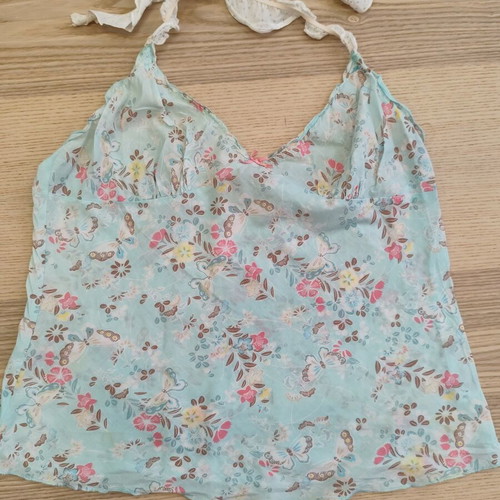 Accessorize vintage halter top butterfly floral size 42