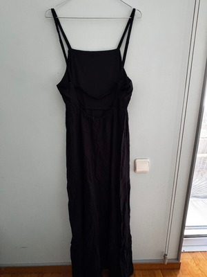 Black backless dress, slightly sheer