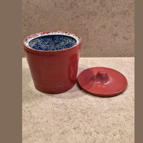 Vintage Handmade Ceramic Storage Jar with Lid like new