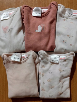 Zara baby bodysuits pack of 5, 68 cm, like new