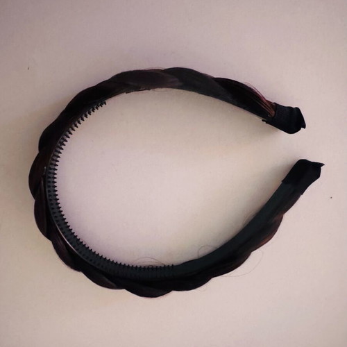 Braided headband new, dark brown