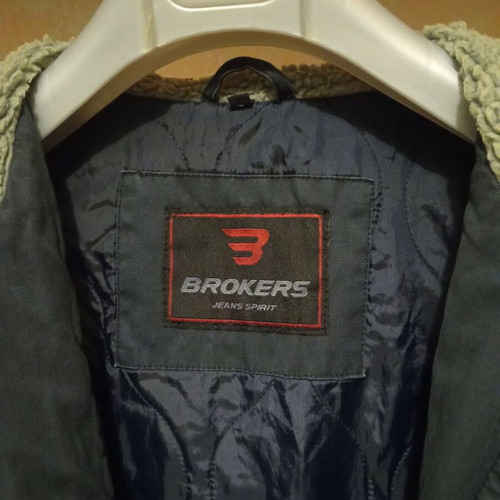 Broker's coat like new, blue, size L with hood