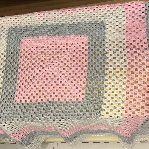 Handmade baby blanket new with natural materials 100 x 95 cm