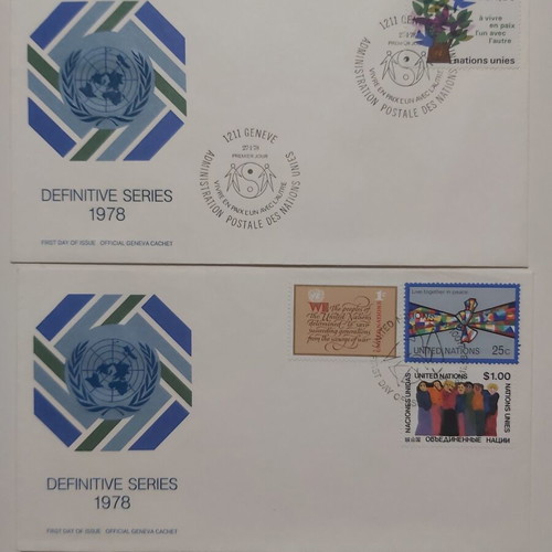 First Day Covers FDC United Nations 1978 like new, pack of 2