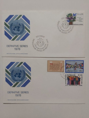 First Day Covers FDC United Nations 1978 like new, pack of 2
