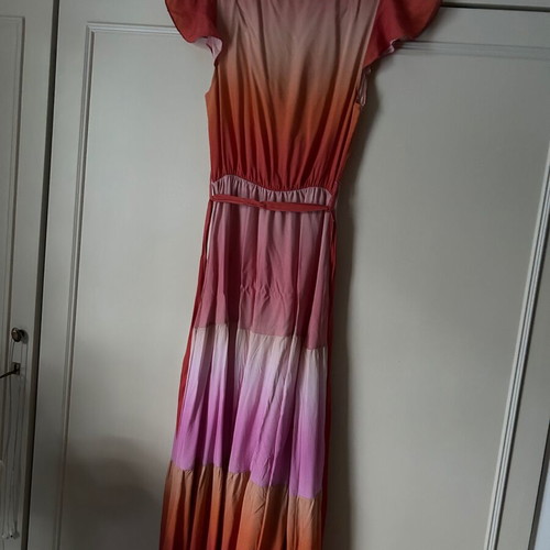 Long wrap dress with belt, size 36(S), length from shoulder to bottom, 134 cm. Made in Italy.