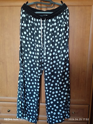 Mat Polka Dot Oversized Pants Size XXL 44 16 Black White New
