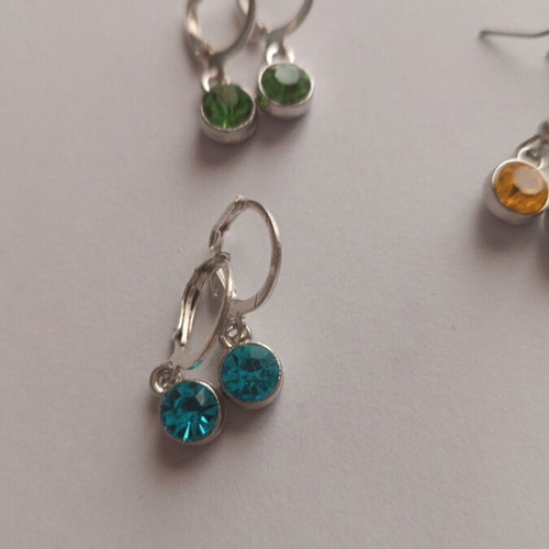Set of 3 silver earrings new with multicolored stones
