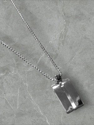 Ανδρικό κολιέ πλακέτα σε ατσάλι καινούργιο, ασημί