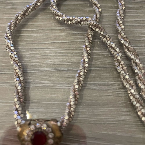Silver 925 necklace used with semi-precious stones 49 cm