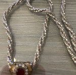 Silver 925 necklace used with semi-precious stones 49 cm