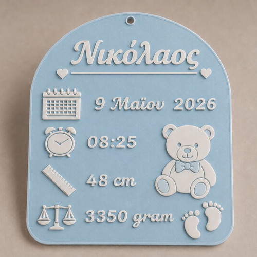 Newborn birth sign customizable with unicorn photo