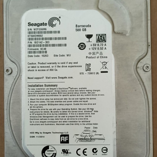 Seagate Barracuda 500GB HDD SATA 3.0 like new