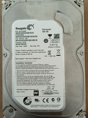 Seagate Barracuda 500GB HDD SATA 3.0 like new