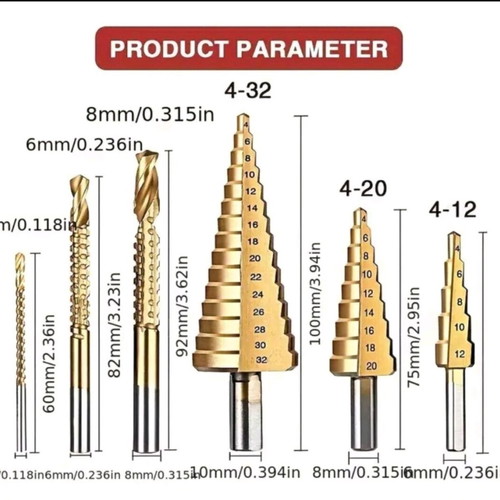Titanium drill bit set 6pcs new in case