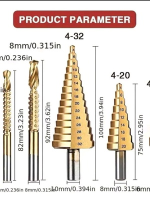 Titanium drill bit set 6pcs new in case