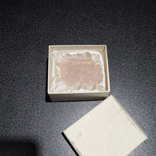 Rose Quartz natural raw stone in gift box, like new