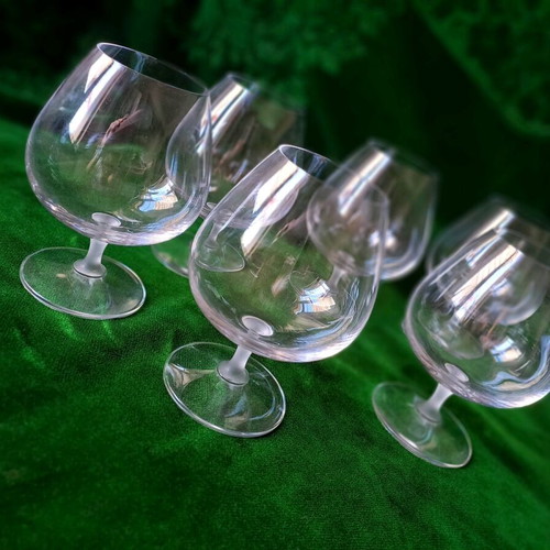 Cognac glasses like new, set of 6 with matte detail