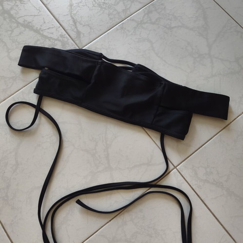 Zaful Bikini swimsuit new, strapless black, versatile ties
