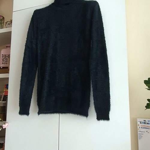 Pullover new dark blue, size L, 30% silk