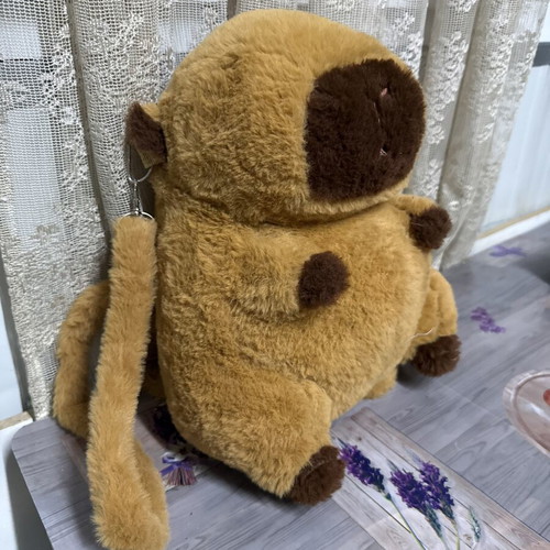Plush Capybara Backpack used, kawaii soft toy bag