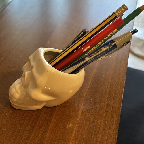 Ceramic Skull Planter like new for small plants