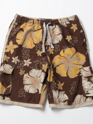 SaSouma Rock Club Brown Floral Boardshorts like new