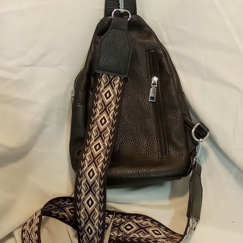 Black Sling Bag Crossbody backpack like new with wide strap and multiple pockets