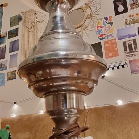 Table lamp silver-plated used with glass shade