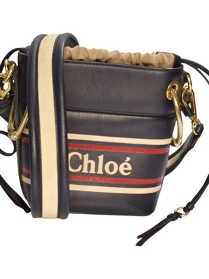 Chloé Mini Roy Bucket crossbody bag, dark blue leather