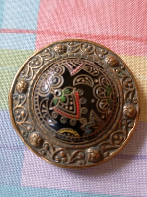 Μπρούτζινη πόρπη vintage χειροποίητη μεταχειρισμένη