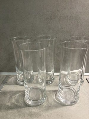 Set of 5 highball water and juice glasses
