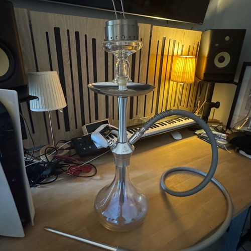 El-Badia transparent hookah with reflective glass like new