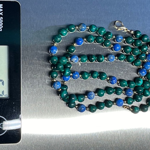 Malachite and Lapis Lazuli Necklace 80cm new