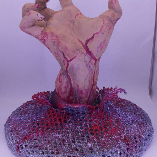 The Mighty Hand decorative piece new with wooden base and 3D print